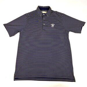 Donald Ross Polo Shirt Performance Golf Wicking Blue Striped Men's M Nice